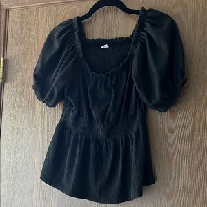 Puff Sleeve Ruched Blouse